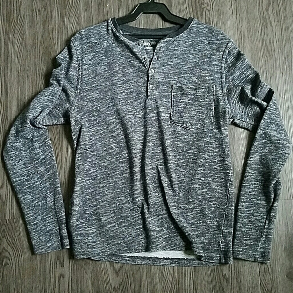 Men's Merona Heather Gray Long Sleeve Tee
